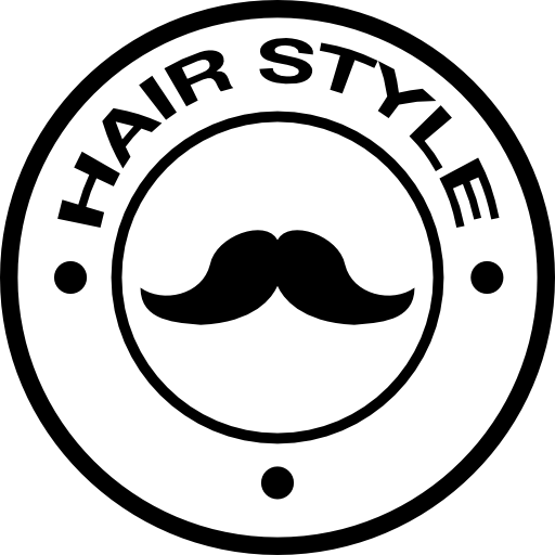 Hair style badge with a mustache