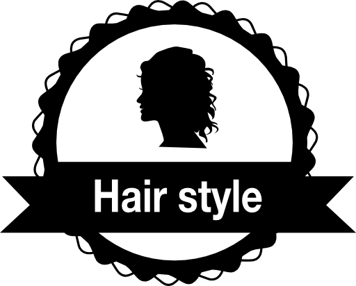 Hair style badge for female hair salon