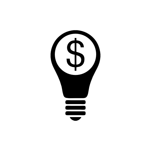 Dollar coin in a light bulb