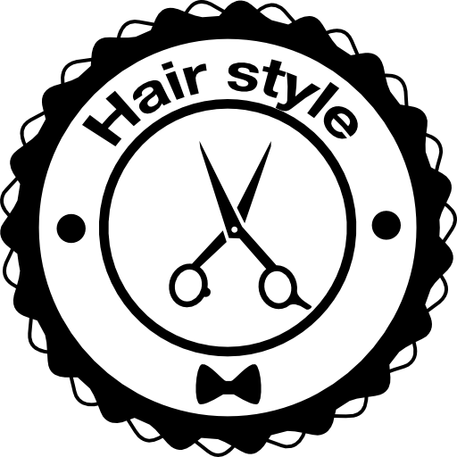Hair style signal circle with scissor