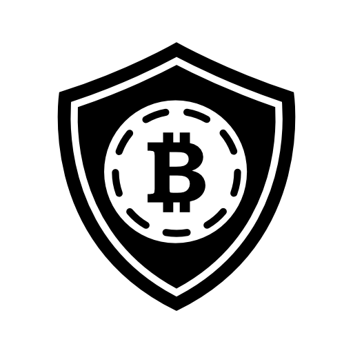 Bitcoin safety shield symbol
