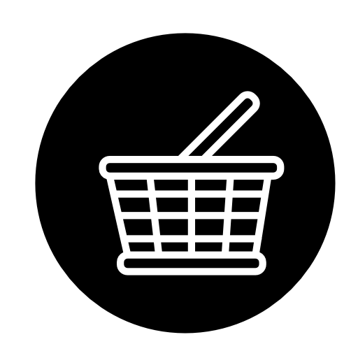 Shopping basket in a circle
