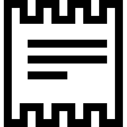 Receipt paper outline shape variant