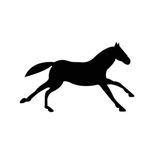 Black running horse