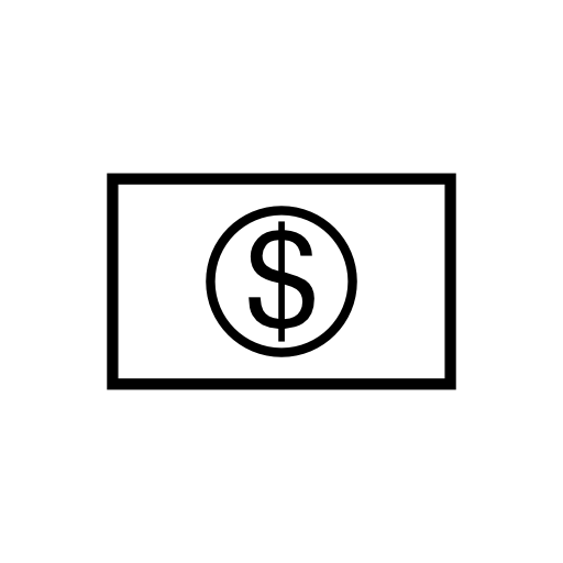 Dollar paper, money outline