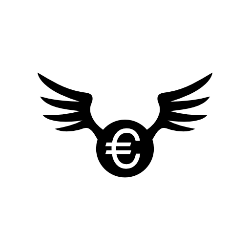 Euro coin with wings