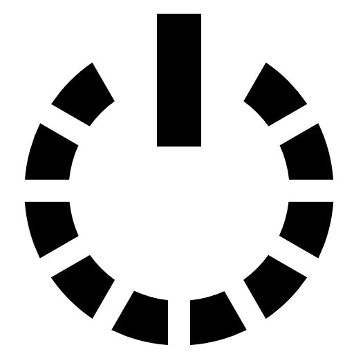 Power symbol with the circle of a broken line