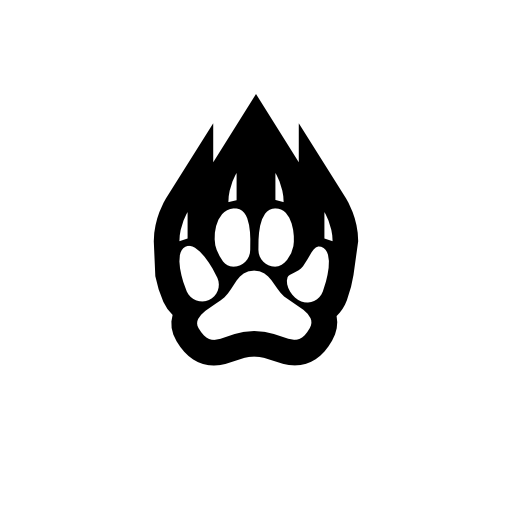 Paw footprint outline of a feline animal