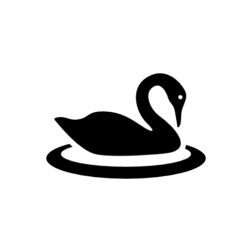 Swan in water circle