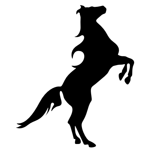 Horse standing up silhouette
