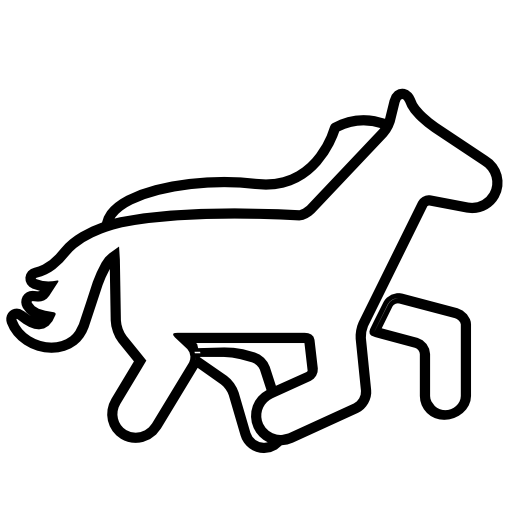 Horse outline cartoon