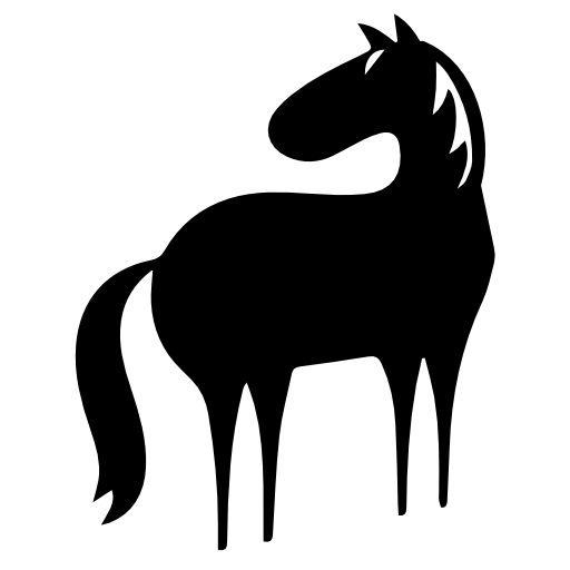 Horse full body cartoon variant facing the left direction