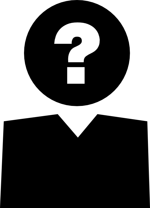 Question sign on person head