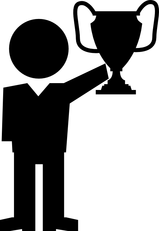 Winner with trophy