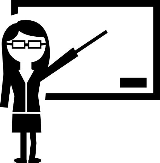 Teacher showing on whiteboard