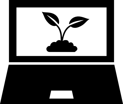 Plant on laptop screen