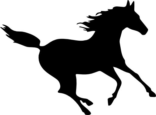Horse black fast running silhouette