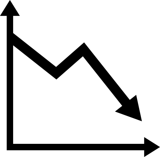 Descending graphic chart line interface symbol