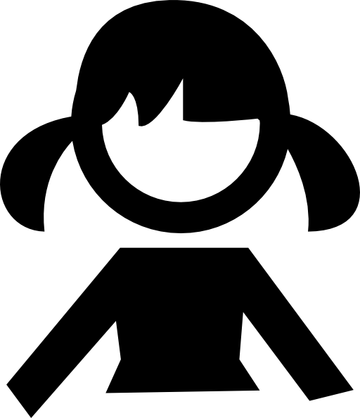 Girl with ponytails