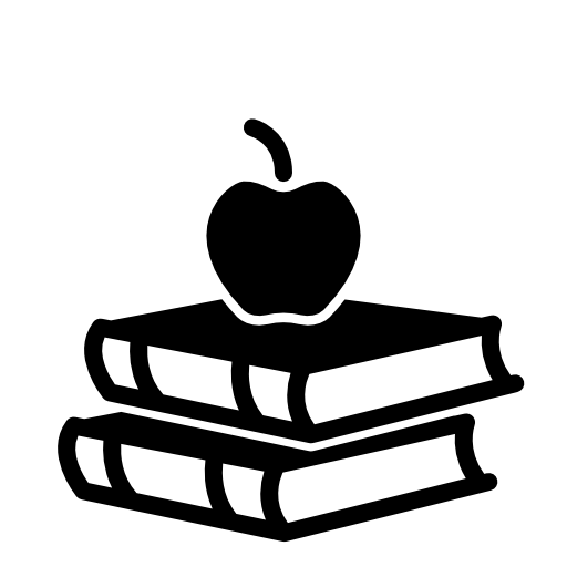 Two books with apple on top
