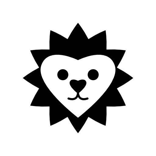 Heart shaped lion face