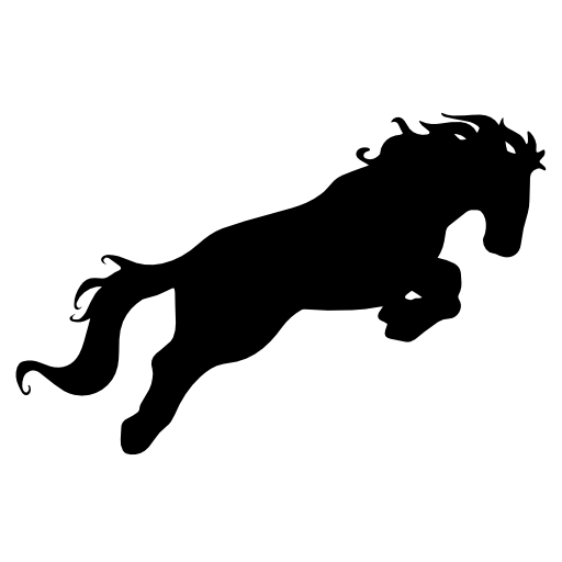 Horse attacking motion silhouette