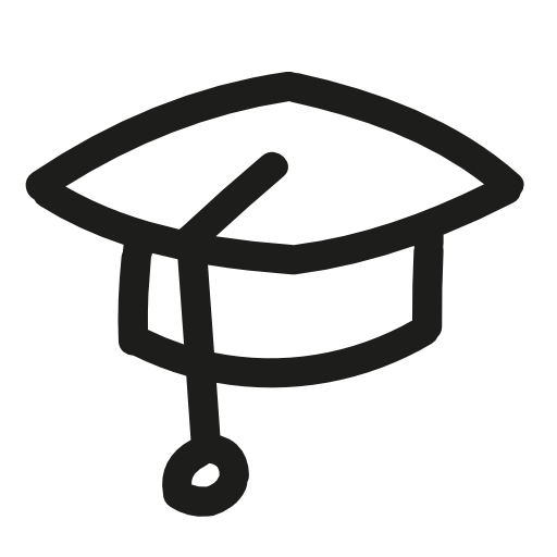 Graduate hand drawn hat outline