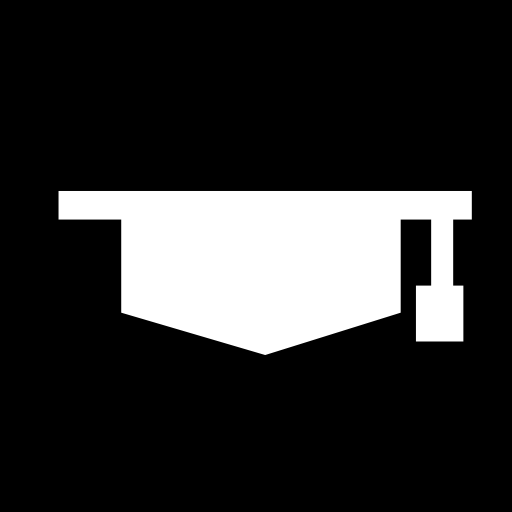 Graduation cap silhouette in a square