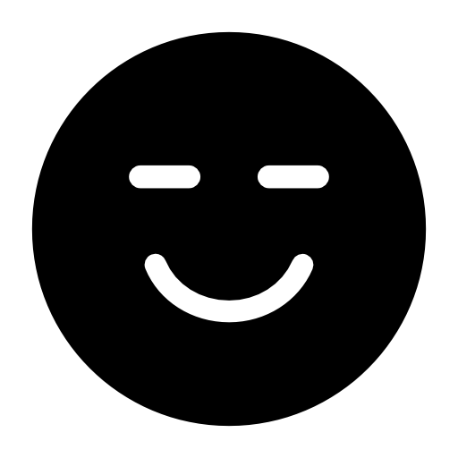 Smiling emoticon square face with closed eyes