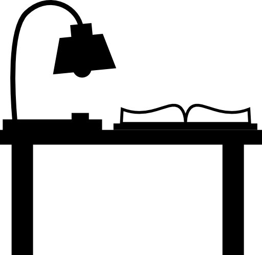 Light lamp and book on a desk for study