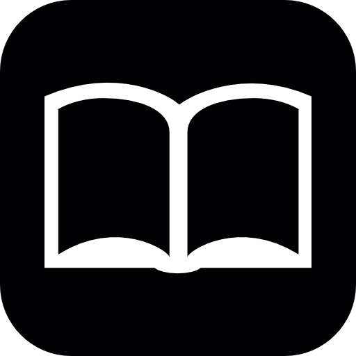 Book outline in a rounded square