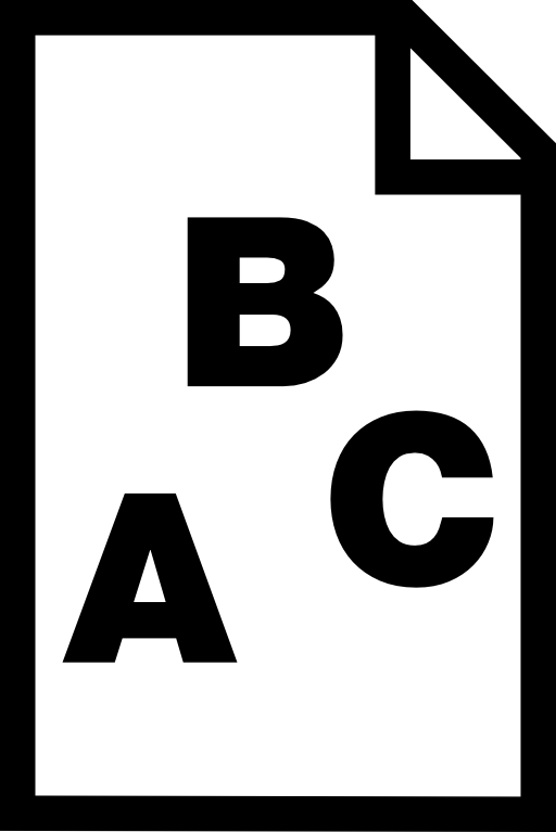 Paper sheet with abc letters