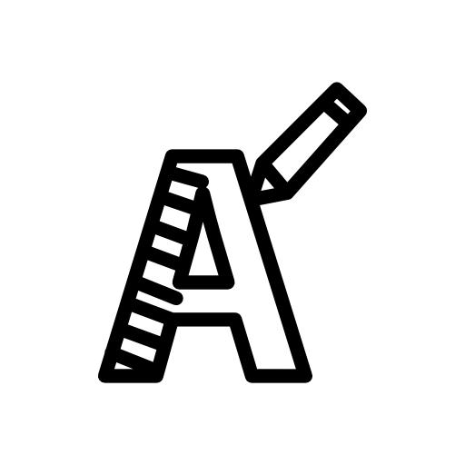 Letter A and pen