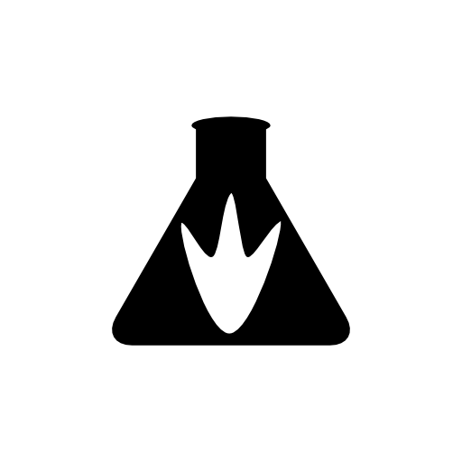 Triangular flask with animal paw silhouette