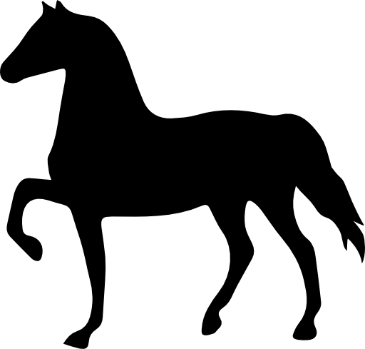 Horse black shape facing to left