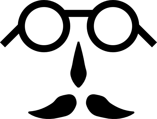 Circular glasses and mustache