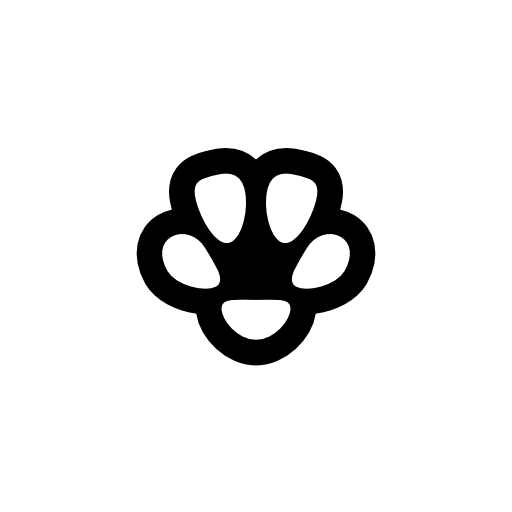 Paw print with black outline