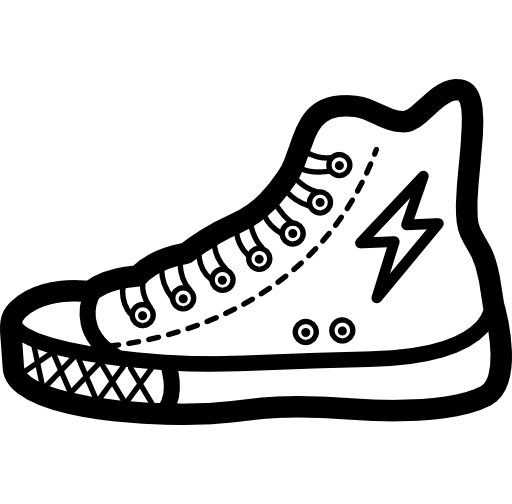 Sneaker shoe outline of fashion walking tool
