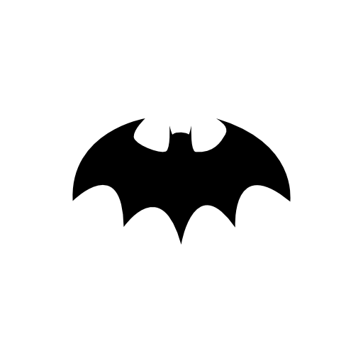 Bat with sharp wings silhouette