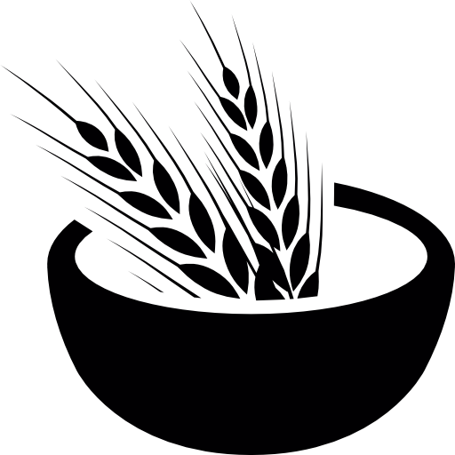 Wheat grains on a bowl