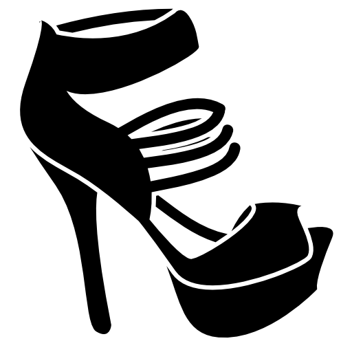 Stylish platform heels with multiple straps