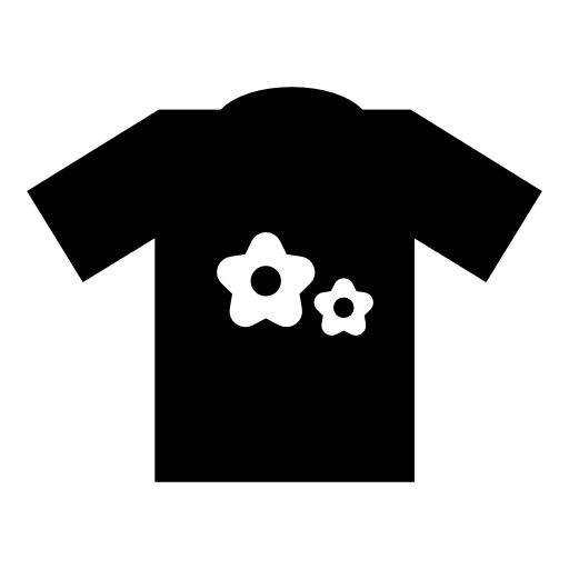T-shirt black with flowers, IOS 7 interface symbol