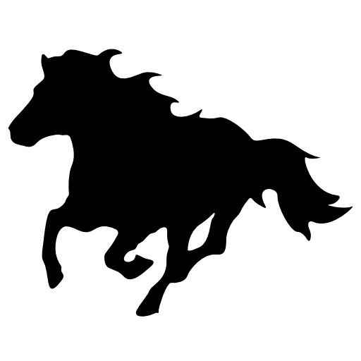 Running horse facing the left direction silhouette