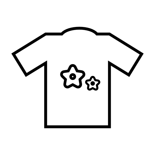 T-shirt white with flowers, IOS 7 interface symbol