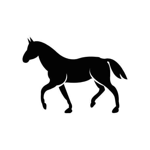 Horse black walking shape