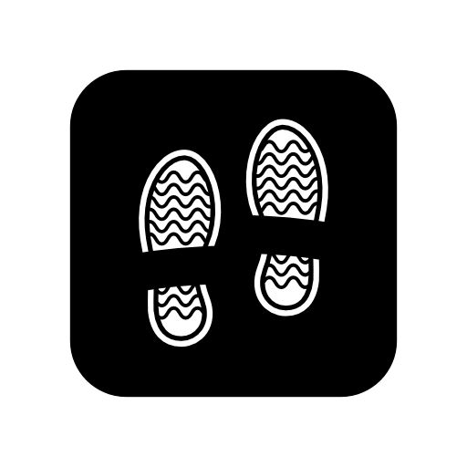 Shoe prints on a black square background