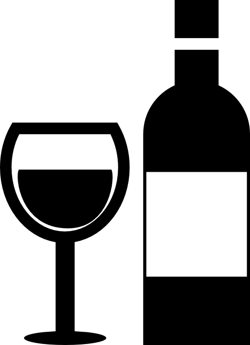 Wine cup and glass bottle