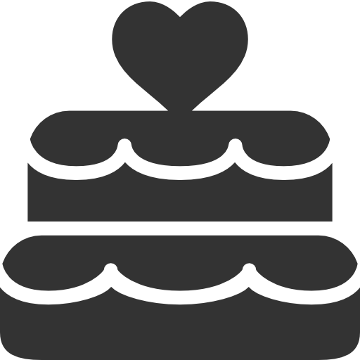 Wedding cake with heart topping