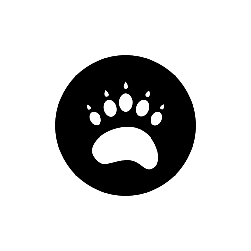 Paw shape in a black circle