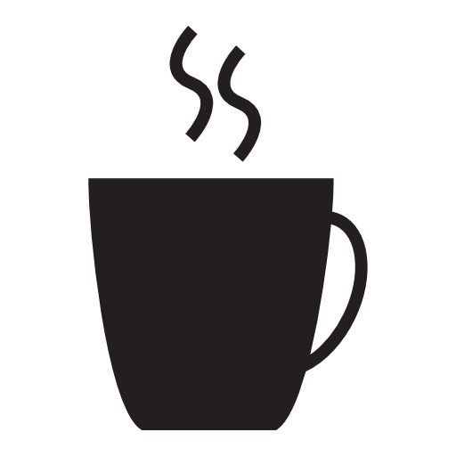 Coffee cup black shape, IOS 7 interface symbol